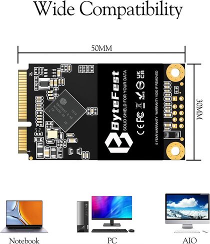 SSD 64GB mSATA Mini SATA III 6 Gb/s Internal Solid State Drive(30x50mm), High Performance, 3D NAND, Upgrade Storage for Laptop and Desktop in Kuwait