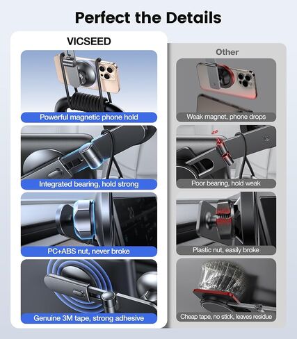 VICSEED Tesla Phone Mount for Model 3/Y, Strongest Magnet & Foldable Hidden in Saudi Arabia