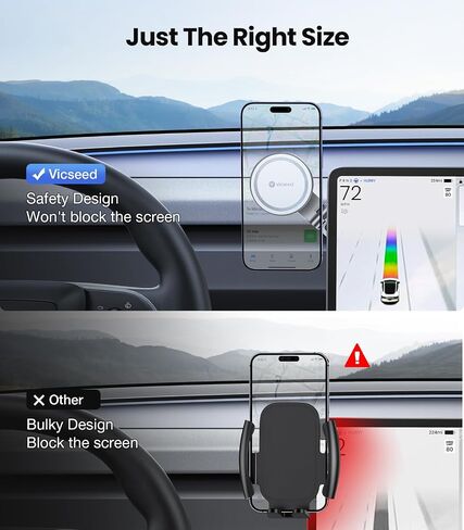 VICSEED Tesla Phone Mount for Model 3/Y, Strongest Magnet & Foldable Hidden in Saudi Arabia