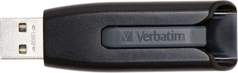 Verbatim 128GB USB 3.0 Store 'n' Go V3 Flash Drive - Cap-Less & PC/Mac Compatible - Gray in Kuwait