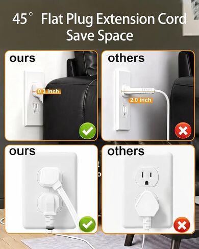 Desktop Power Strip Tower with Touch LED Night Light,USB C 20W Fast Charge in Kuwait