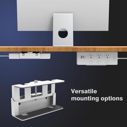 Monzlteck All-Metal Adjustable Width Power Strip/Laptop Chargers Holder Mount - Under Desk or Wall Mountable Universal Organizer for Power Strips, Laptop Chargers & Cable Management (Large) in Kuwait