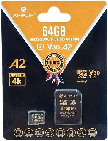 64GB MicroSD Card A2 U3 V30 2-Pack for Phone, Camera, Tablet in Kuwait
