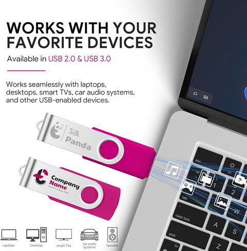 [100pcs] Custom Logo USB Flash Drive 8GB 100 Pack JBOS Bulk Personalized USB Drives with Your Logo Customized Promotional Thumb Drives with Brand Name/Site Address/Contact info - Green in Saudi Arabia