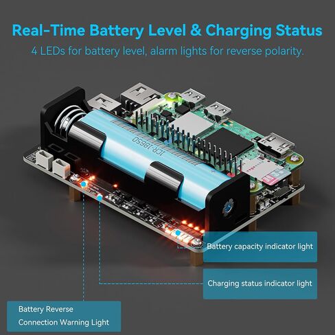 Pi Zero UPS HAT, 5V Uninterruptible Power Supply with 3-Port USB Hub in Kuwait