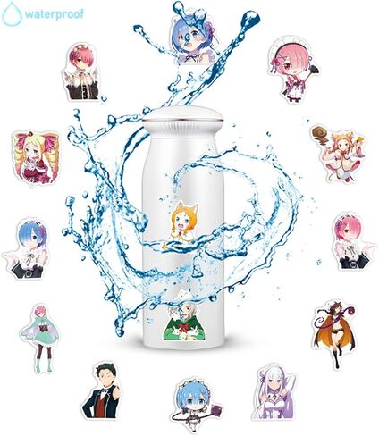 50 قطعة من ملصقات Re:Zero - Starting Life in Another World لزجاجة المياه، ملصقات فينيل مقاومة للماء من الرسوم المتحركة اللطيفة للفتيات المراهقات والأطفال والكمبيوتر المحمول ولوحة التزلج والدراجة والجيتار وخوذة الكمبيوتر المحمول in Kuwait