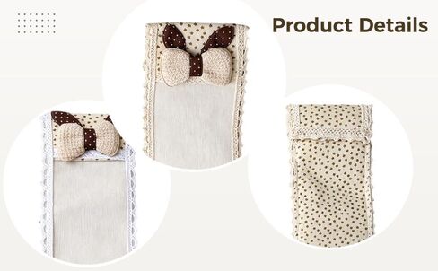 5 Pcs Beige TV Remote Control Cover Set, Dustproof Polyester Fiber Remote Protector with Lace Bowknot Detail, Starry Pattern for Home Decor, 9.1 in, 7.9 in, 6.7 in Sizes Included in Saudi Arabia