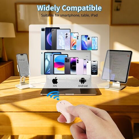 Mini Finger Ring Mouse with Charging Case Wearable Bluetooth Remote Control Scrolling Ring Thumb Mouse Wireless Handheld Air Mouse for Smartphone Tablet iPad for Page Turn Take Photo Watch Video, Pink in Saudi Arabia