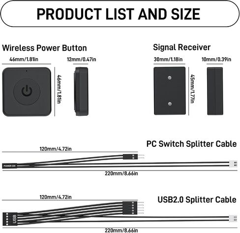 Wireless PC Power Button, Remote PC Power Switch for PC ON/Off, USB 2.0 Powered for Computer Motherboard in Kuwait