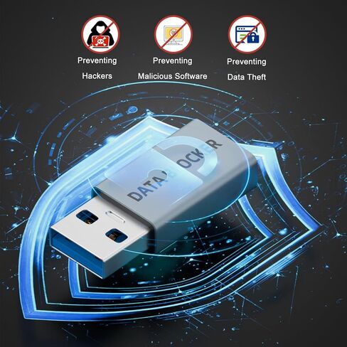 AreMe 4 Kinds of USB Type A & USB Type C Data Blocker Adapter, Blue-Grey in Kuwait