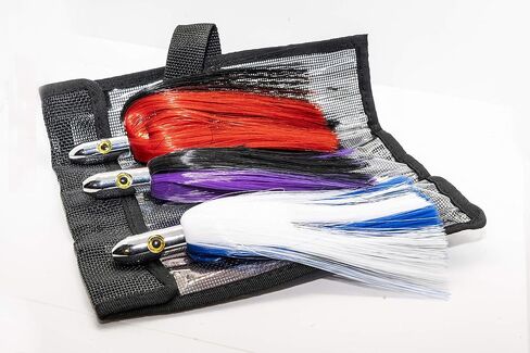 Chrome Head. Fishing Lure 7" Troll Over Ballyhoo. Catch Any Predatory Pelagic Fish in The Ocean Including Dolphin, Tuna, and Wahoo! (3PackSet) in Kuwait
