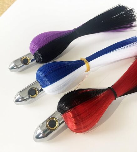 Chrome Head. Fishing Lure 7" Troll Over Ballyhoo. Catch Any Predatory Pelagic Fish in The Ocean Including Dolphin, Tuna, and Wahoo! (3PackSet) in Kuwait