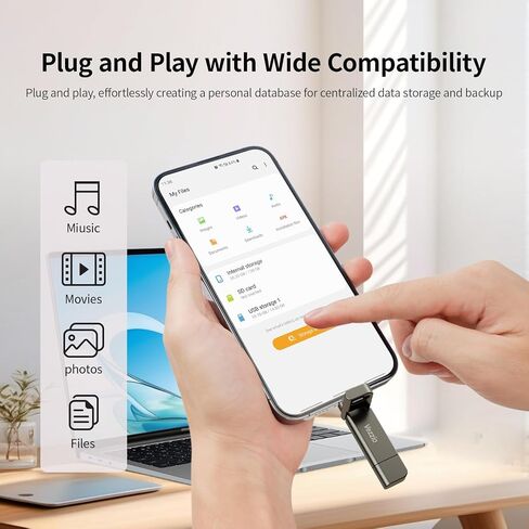 Vezzio 512GB USB C Flash Drive,Dual Port External SSD USB 3.2 Gen2 1000MB/s in Kuwait