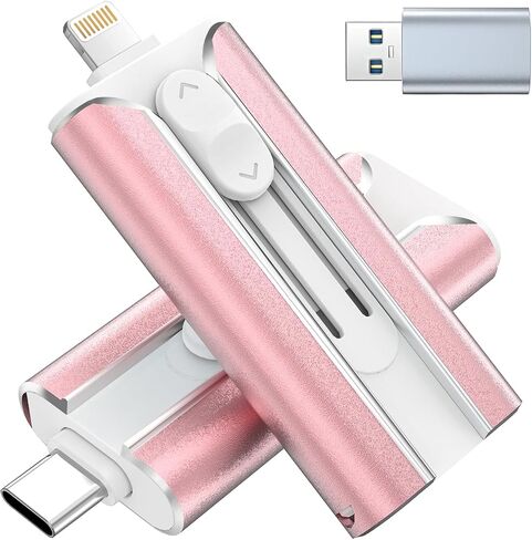MFI Certified 512GB Flash Drive – Photo Stick and USB Stick Offers Photo/Video Storage, The External Storage is Compatible with iOS, Android, and Pc,1 Pack (Pink)(Available Space: ~484GB) in Saudi Arabia