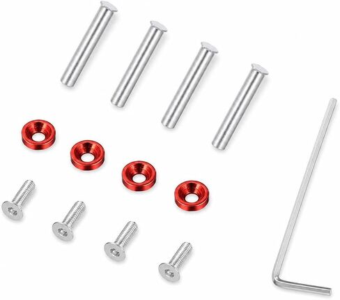 Metal Computer Fan Screws, Fan Mounting Hardware with Nuts Washers Hex Wrench, for 25-30mm Thickness Cooling Fans, Red in Kuwait