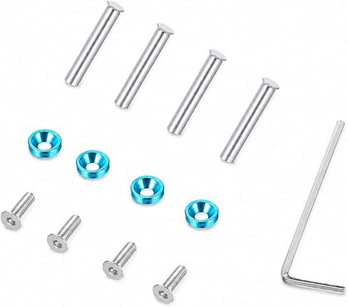 Metal Computer Fan Screws, Computer Mount Kit with Nuts Washers & Hex Wrench, for 25-30mm Thick PC Fans, Blue in Kuwait