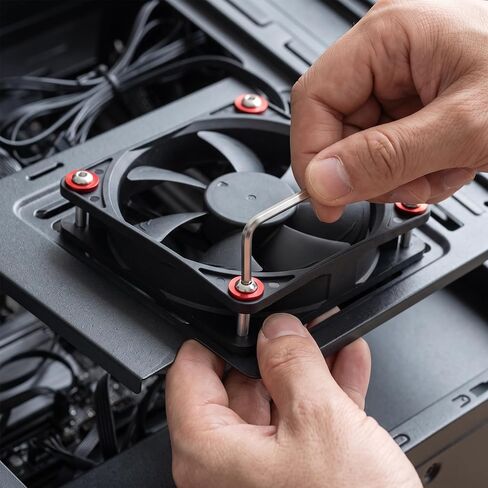 Metal Computer Fan Screws, Fan Mounting Hardware, Long Computer Screws for 25-30mm Fans, Red in Kuwait