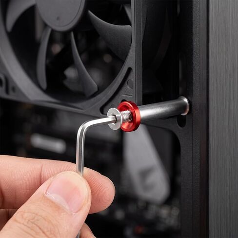 Metal Computer Fan Screws, Mount Screws with Nuts and Washers, for 25-30mm Computer s, Red in Kuwait