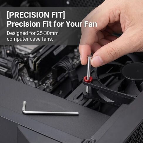 Metal Computer Fan Screws, Mount Screws with Nuts and Washers, for 25-30mm Computer s, Red in Kuwait
