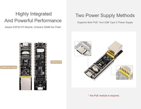 ESP32-P4-ETH Development Board Adopts ESP32-P4 Module, Onboard 32MB Nor Flash, with 100M RJ45 Ethernet Port, MIPI-CSI/DSI, USB 2.0 OTG, SDIO 3.0 TF Card Slot, Microphone, Speaker Header, etc. in Kuwait