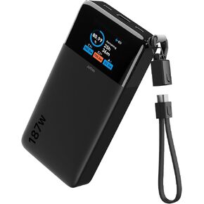 شاحن محمول JUOVI بقوة 187 واط لبنك الطاقة المحمول بسعة 25000 مللي أمبير في الساعة مع كابل USB-C in Kuwait