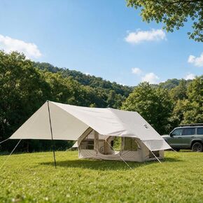 Inflatable Air Tent with 9.85x9.85ft² Detachable Canopy and Stove Jack in Saudi Arabia
