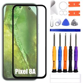 Compatible with Google Pixel 8A Front Screen Glass Outer Panel Lens Replacement +OCA ，(Not LCD & Not Digitizer) in Saudi Arabia