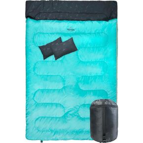Teton Mammoth Queen Size Double Sleeping Bag- A Warm Bag The Whole Family can Enjoy – Great for Camping, Hunting and Base Camp. Stuff Sack Included, 40F Teal in Kuwait