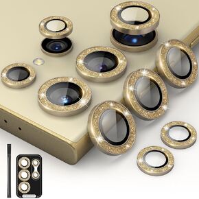Compatible for Samsung Galaxy S26 Ultra Camera Lens Protector Glitter Bling Individual Aluminium Alloy Ring 9H Tempered Glass Decorative Accessories Camera Cover for S26 Ultra Glitter Colorful in Saudi Arabia