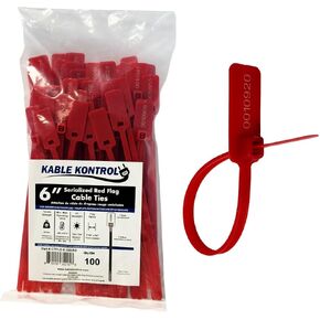 Kable Kontrol Serialized Flag Numbered Zip Ties, 6 Inch 100 Pcs – Red in Kuwait