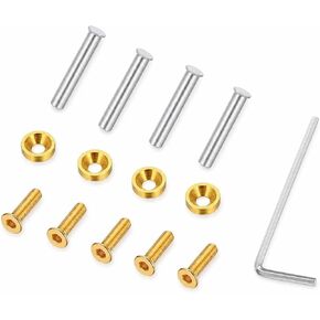 Computer Fan Screws, Metal Mount Screws with Nuts and Washers, for 25-30mm Thick Computer s, Long Screws, Gold in Kuwait