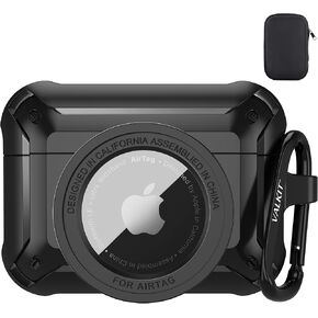 حافظة حماية Valkit 2 في 1 لأجهزة Airpods Pro 2/1 وغطاء AirTags، أسود in Kuwait