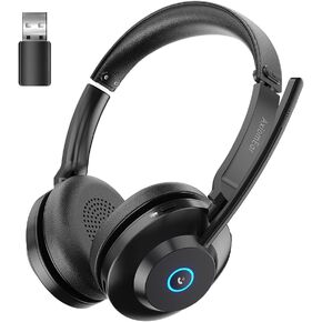 Bluetooth Wireless Headset with Mic for Work, Advanced Noise Reduction Microphone, Clear Calls - Comfortable On-Ear Headphones, Bluetooth 5.3, Applicable to Laptop, PC, Zoom, Office, Phone in Saudi Arabia