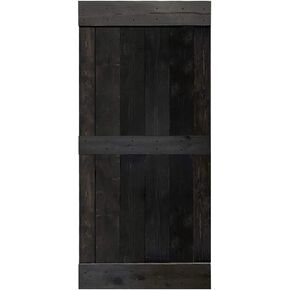 TMS Mid-Bar Stained Solid Knotty Pine Wood Interior Sliding Barn Door without Sliding Hardware Kit (42'' X 84'', Red Walnut) in Saudi Arabia