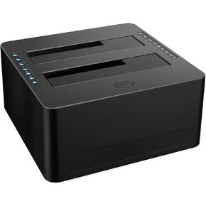 Dual-Bay Hard Drive Docking Station for 2.5 & 3.5 inch SATA HDD/SSD, Supports Offine Clone & UASP, 5Gbps, 2 * 10TB, USB 3.0 Hard Drive Reader for PC, Laptop, Windows, Mac OS, Linux, Black in Saudi Arabia