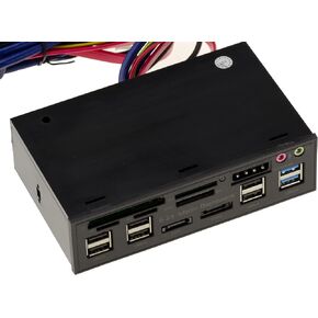 KALEA-INFORMATIQUE Front panel for 5.25 bay, multi-port: CF SD MicroSD MMC USB2 USB3 eSATA SATA Audio 12V 5V in Kuwait