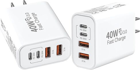 iPhone 17 USB C Fast Charger Block,3-Pack 40W USB C Charging Block 4-Port Dual Port PD+QC Fast Plug Wall Charger for iPhone 17/17 Pro/17Pro Max/Air/16/16e/16 Pro Max/16 Plus/15/14/13/12/11/Xs Max,iPad in Kuwait