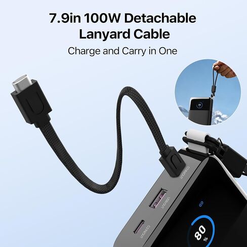 شاحن محمول JUOVI بقوة 187 واط لبنك الطاقة المحمول بسعة 25000 مللي أمبير في الساعة مع كابل USB-C in Kuwait