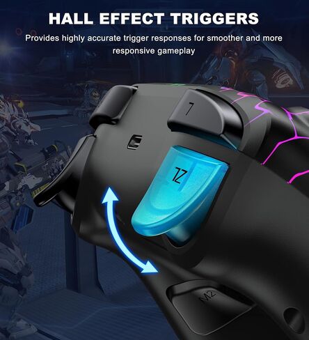 Wireless Switch Controller 1000mAh Compatible with Switch/Lite/OLED/PC/Windows/iOS/Android, RGB Lightning Switch Pro Controller with Programmable/Wake-up/Turbo Vibration, Ergonomic Non-Slip in Kuwait
