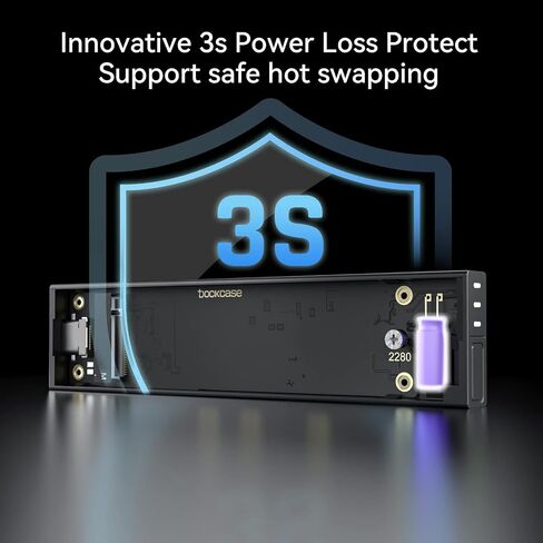M.2 NVMe SSD Enclosure,3s PLP Prevents Write Data Loss, 10Gbps USB-C SSD Enclosure, RTL9210, for 2280 NVMe (M & B+M Key) up to 4TB, Aluminum M.2 Enclosure for PC, Mac, Laptop in Kuwait