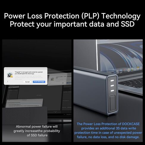 M.2 NVMe SSD Enclosure,3s PLP Prevents Write Data Loss, 10Gbps USB-C SSD Enclosure, RTL9210, for 2280 NVMe (M & B+M Key) up to 4TB, Aluminum M.2 Enclosure for PC, Mac, Laptop in Kuwait