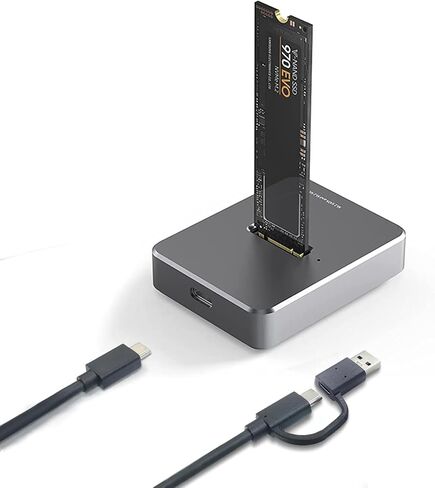 M.2 NVME SATA SSD Enclosure Adapter, USB 3.1 Gen 2 10Gbps, Aluminum External Hard Drive Adapters and Reader for 2230 2242 2260 2280 for Win/OSX/Linux System, Capacity 2TB in Saudi Arabia