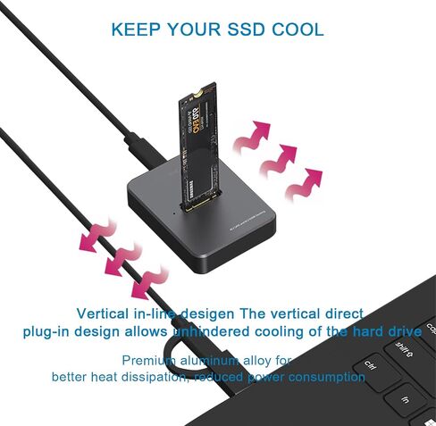 M.2 NVME SATA SSD Enclosure Adapter, USB 3.1 Gen 2 10Gbps, Aluminum External Hard Drive Adapters and Reader for 2230 2242 2260 2280 for Win/OSX/Linux System, Capacity 2TB in Saudi Arabia