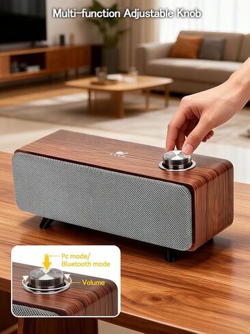 سماعات الكمبيوتر OR O R O W، مكبرات صوت الكمبيوتر بقدرة 10 وات مع بلوتوث، صوت ستيريو وصوت جهير محسن، مكبرات صوت للكمبيوتر المحمول USB، شريط صوت للكمبيوتر الشخصي والهاتف وماك (S207) (بني) in Kuwait
