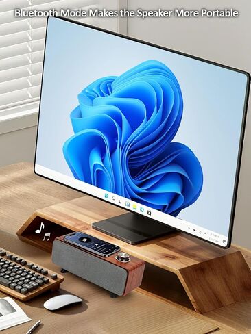 سماعات الكمبيوتر OR O R O W، مكبرات صوت الكمبيوتر بقدرة 10 وات مع بلوتوث، صوت ستيريو وصوت جهير محسن، مكبرات صوت للكمبيوتر المحمول USB، شريط صوت للكمبيوتر الشخصي والهاتف وماك (S207) (بني) in Kuwait