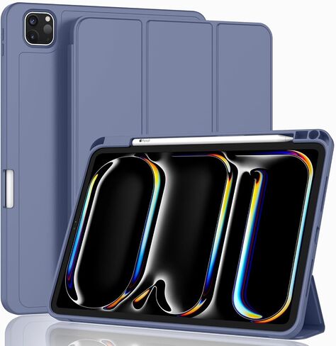 ZryXal iPad Pro 11 Inch Case (M5) 2025/ (M4) 2024 (Model: A3357,A3358,A3359,A2836/A2837/A3006), Trifold Stand Smart Cover with Pencil Holder and Soft TPU Back, Auto Wake/Sleep (Black) in Kuwait