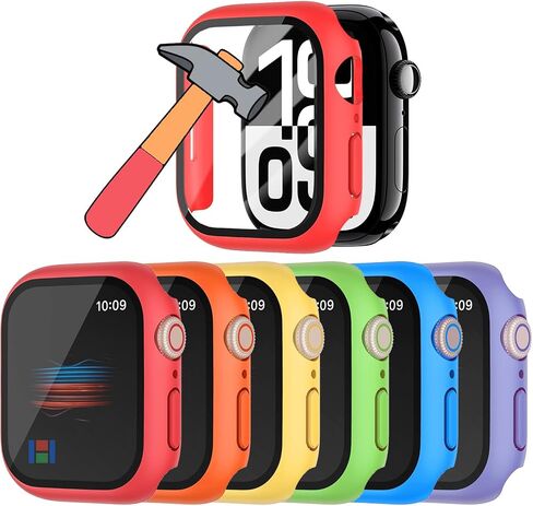 6 Pack Tempered Glass Hard Case for Apple Watch Series 11 10 46mm in Saudi Arabia