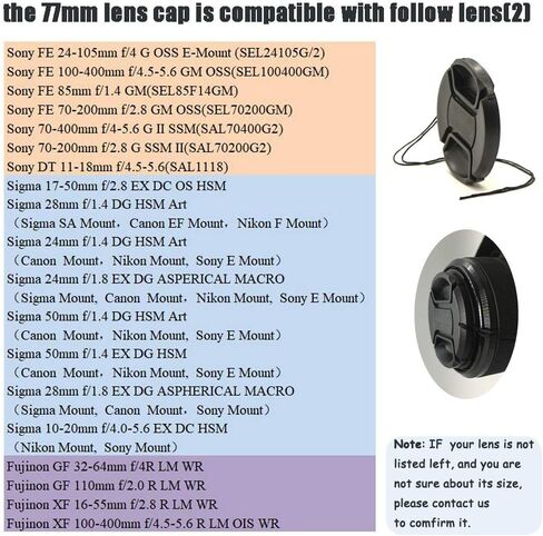 Center Pinched R5 R6 Lens Cap for Canon RF 24-105 mm f/4L and RF 24-105mm f/4-7.1 Lens for Canon EOS R5 R6 EOS R RP Digital Camera, Fire Rock Snap-On 67mm+77mm Camera Lens Cap-1+1Packs in Kuwait