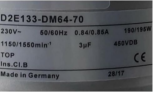 D2E133-DM64-70 230V 0.84/0.85A 190/195W 1150/1550RPM Cooling Fan in Kuwait