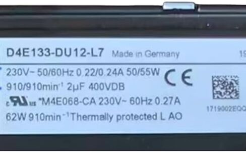 D4E133-DU12-L7 230V 0.22/0.24A 50/55W 910RPM Cooling Fan 133mm in Kuwait